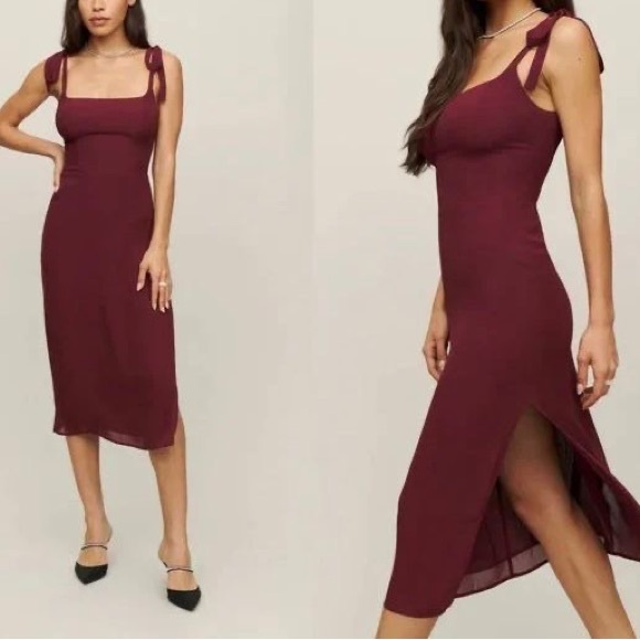 Reformation Dresses & Skirts - REFORMATION Besse Midi Dress in Plum size 10